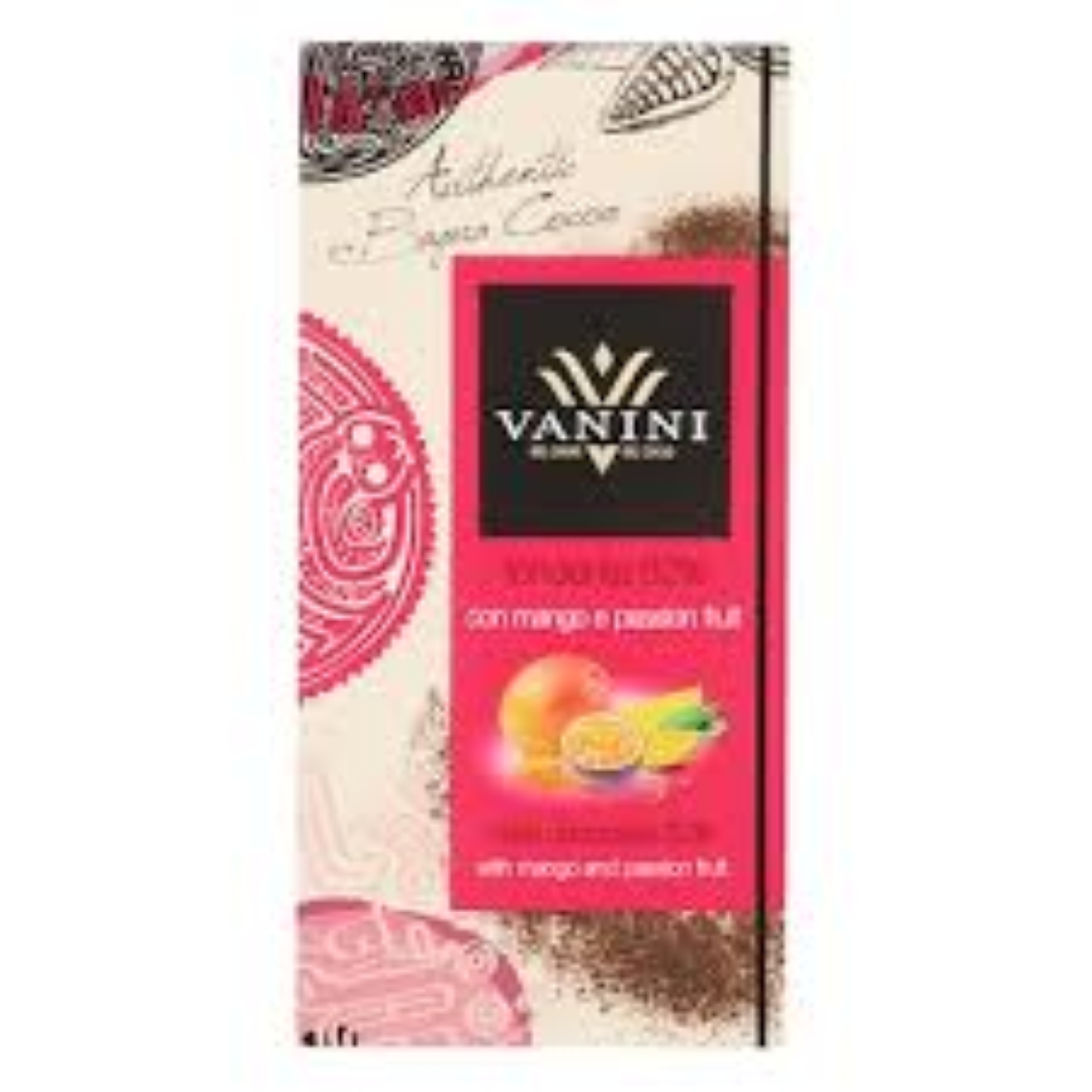 VANINI DARK 62% CHOC BAR MANGO & PASION 100G